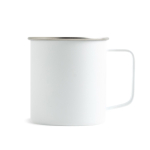 Tasse en acier inoxydable recyclé au design moderne avec anse, 400 ml couleur blanc