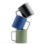 Tasse en acier inoxydable recyclé au design moderne avec anse, 400 ml Vue 1