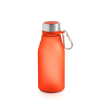 Gourde en plastique recyclé finition mate avec mousqueton, 350 ml couleur rouge
