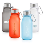 Gourde en plastique recyclé finition mate avec mousqueton, 350 ml