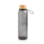Bouteille en plastique recyclé mate avec bouchon en bambou, 350 ml couleur noir vue 11
