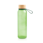 Bouteille en plastique recyclé mate avec bouchon en bambou, 350 ml couleur vert