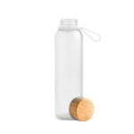 Bouteille en plastique recyclé mate avec bouchon en bambou, 350 ml couleur translucide Vue 1