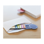 Marque-page en carton avec bandes adhésives colorées première vue