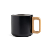 Tasse à double paroi en acier inoxydable avec anse en bois, 350 ml couleur noir vue 11