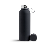 Gourde isotherme en acier inoxydable avec finition gomme, 500 ml couleur noir Vue 1
