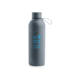 Gourde isotherme en acier inoxydable avec finition gomme, 500 ml vue avec impression