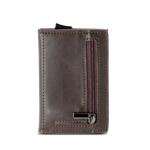 Porte-monnaie et porte-cartes avec protection RFID et accès à un clic couleur marron Vue 1