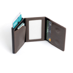 Porte-monnaie et porte-cartes avec protection RFID et accès à un clic couleur marron vue 3