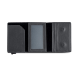 Porte-monnaie et porte-cartes avec protection RFID et accès à un clic couleur noir vue 2