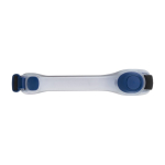 Bande en silicone pour visibilité avec 2 LED et fermeture velcro couleur bleu première vue