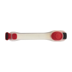 Bande en silicone pour visibilité avec 2 LED et fermeture velcro couleur rouge première vue