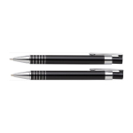 Étui métal avec 1 portemine et 1 stylo encre noire couleur noir troisième vue