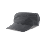 Casquette militaire en coton avec visière et velcro, 280 g/m² couleur gris foncé