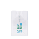 Spray désinfectant mains avec alcool forme rectangulaire couleur transparent avec zone d'impression