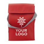 Sac isotherme en polyester avec fermeture supérieure en velcro couleur rouge deuxième vue