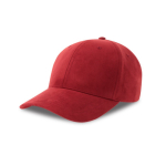 Casquette en polyester recyclé à 6 panneaux, toucher velours 135 g/m² couleur rouge foncé