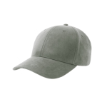 Casquette en polyester recyclé à 6 panneaux, toucher velours 135 g/m² couleur gris clair