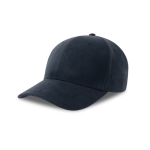 Casquette en polyester recyclé à 6 panneaux, toucher velours 135 g/m² couleur bleu marine