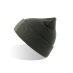 Bonnet en polyester recyclé à double couche avec patch couleur gris foncé