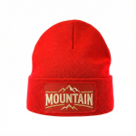 Bonnet en polyester recyclé à double couche avec patch vue du logo imprimé