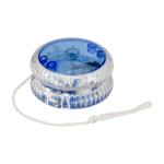 Yo-yo translucide qui s’illumine à l’utilisation, avec cordon blanc couleur bleu ultramarine deuxième vue