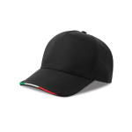 Casquette en polyester recyclé avec visière italienne, 220 g/m² couleur noir vue 11