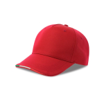 Casquette en polyester recyclé avec visière italienne, 220 g/m² couleur rouge