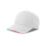 Casquette en polyester recyclé avec visière italienne, 220 g/m² couleur blanc