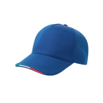 Casquette en polyester recyclé avec visière italienne, 220 g/m² couleur bleu roi
