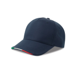 Casquette en polyester recyclé avec visière italienne, 220 g/m² couleur bleu marine