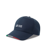 Casquette en polyester recyclé avec visière italienne, 220 g/m² vue avec impression