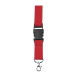 Tour de cou en polyester avec mousqueton et porte-clés, coloris couleur rouge première vue