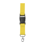 Tour de cou en polyester avec mousqueton et porte-clés, coloris couleur jaune première vue
