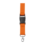 Tour de cou en polyester avec mousqueton et porte-clés, coloris couleur orange première vue