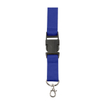 Tour de cou en polyester avec mousqueton et porte-clés, coloris couleur bleu ultramarine première vue