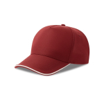 Casquette de baseball à 5 panneaux en polyester recyclé, 220 g/m² couleur bordeaux