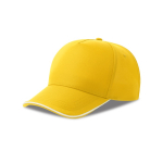 Casquette de baseball à 5 panneaux en polyester recyclé, 220 g/m² couleur jaune