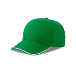 Casquette de baseball à 5 panneaux en polyester recyclé, 220 g/m² couleur vert