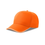 Casquette de baseball à 5 panneaux en polyester recyclé, 220 g/m² couleur orange