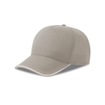 Casquette de baseball à 5 panneaux en polyester recyclé, 220 g/m² couleur gris clair