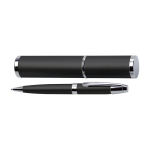 Stylo en métal présenté dans un étui assorti, encre noire couleur noir première vue