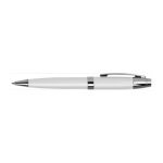Stylo en métal présenté dans un étui assorti, encre noire couleur blanc deuxième vue