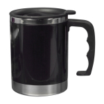 Mug thermique acier inoxydable avec couvercle à fermeture coulissante couleur noir première vue