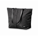Sac isotherme fabriqué en plastique recyclé des océans, 180 g/m² couleur noir vue du logo imprimé