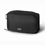 Trousse de toilette en plastique océanique avec 2 poches 96 g/m2 couleur noir vue du logo imprimé