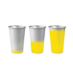 Gobelet en aluminium recyclé qui change de couleur, 450 ml couleur jaune