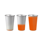 Gobelet en aluminium recyclé qui change de couleur, 450 ml couleur orange