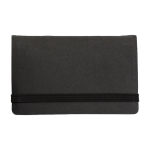Porte-mémos en carton avec fermeture élastique et poche pour cartes couleur noir deuxième vue