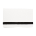 Porte-mémos en carton avec fermeture élastique et poche pour cartes couleur blanc première vue